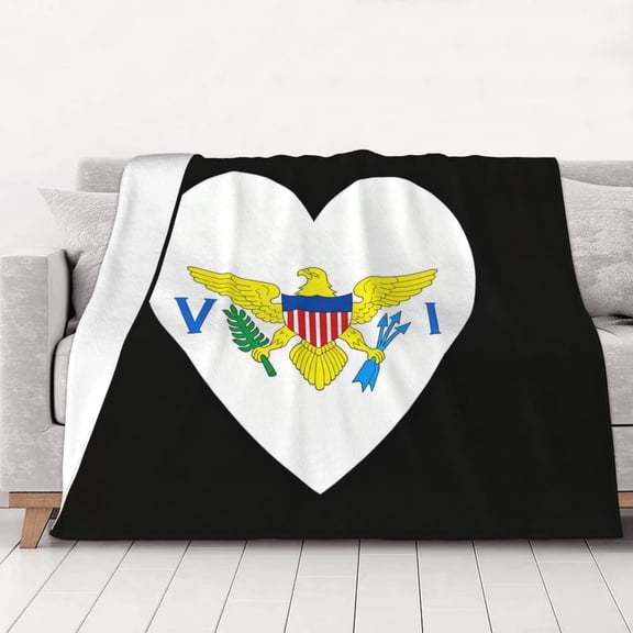 Us Virgin Islands Badge-Flag Warm Cozy Plush Throw Blanket for Couch Bed Sofa 60"x50"