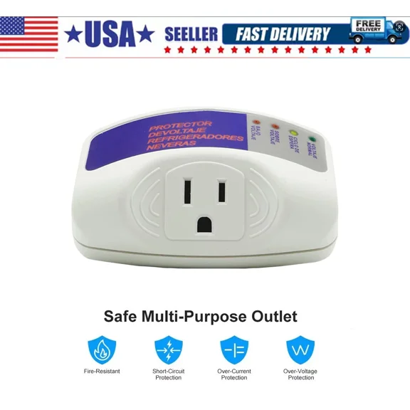 Us Voltage Protector Surge Home Refrigerator Appliance Power Outlets Socket 120V
