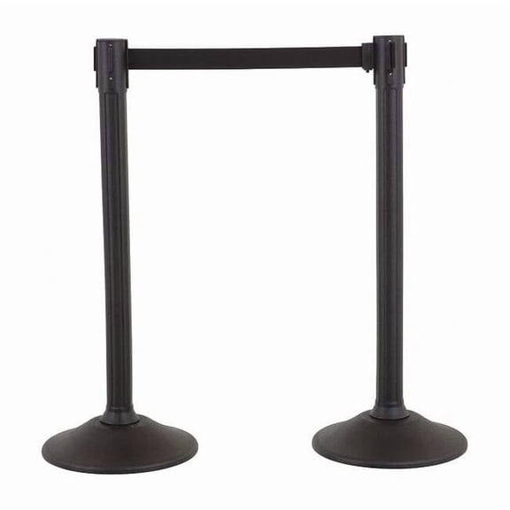 Us Weight Barrier Post with Belt,HDPE,Black,PK2 U2000