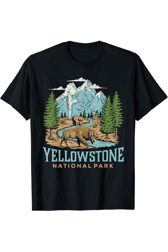 Us Wolf Bison Bear Vintage T Shirt