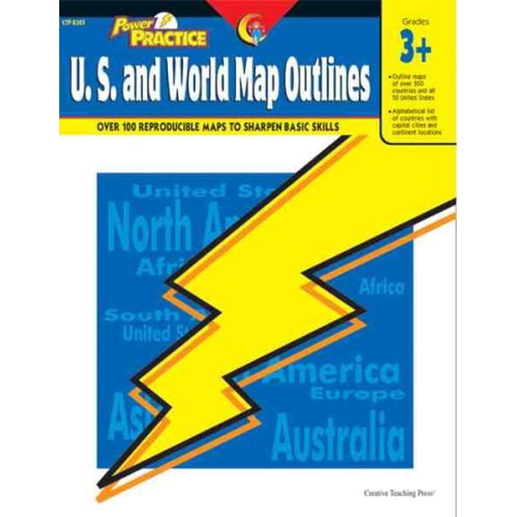 Pre-Owned US & World Map Outlines (Power Practice) Paperback