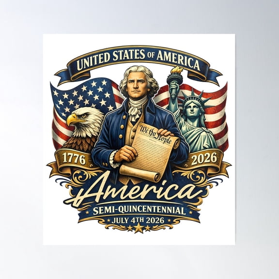 Usa 1776 Semi Quincentennial July 4Th Independence Day Decor Stretched Canvas 12x16in