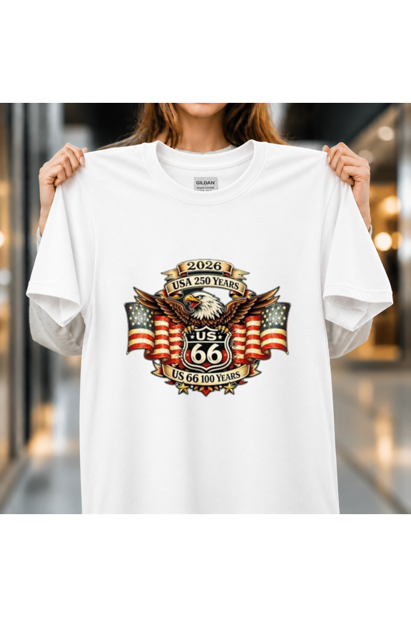 Usa 250 US Highway 66 Mother Road Anniversary Eagle Tattoo Unisex T-Shirt, S - 5XL