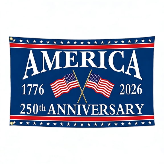 Usa 250Th Anniversary, 250Th Anniversary Flag, 36X60 In, Stars, Anniversary Decor, Patriotic Decorations, Red Decor, Blue Decor, 2026 Decorations, 1 Pc