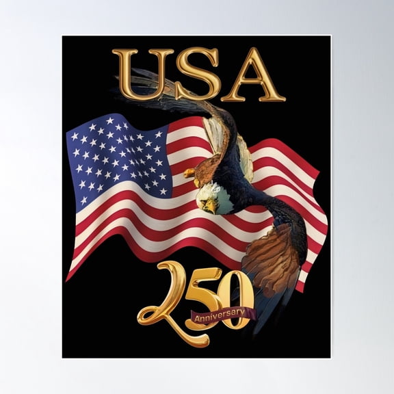 Usa 250Th Anniversary Celebration Decor Unframed Paper Poster 8x10in