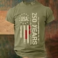 thumbnail image 1 of Usa 250Th Anniversary Men's Patriotic Commemorative Anniversary Graphic Casual Everyday Tee 4Th of July Shirt Army Green L, 1 of 3