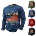 thumbnail image 1 of Usa 250Th Anniversary Shirt Sporty Long Sleeve T Shirt Athletic Fit Crew Neck 250Th Mens Graphic Tees Black XXL, 1 of 6
