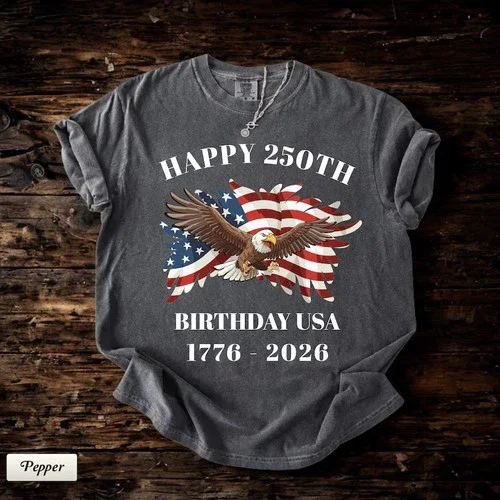 Usa 250Th Anniversary Vintage Eagle American Flag 4Th Of July T-Shirt