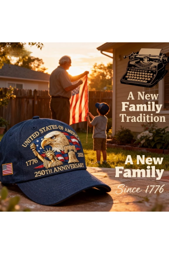 Usa 250th Anniversary Adjustable Patriotic Baseball Cap, Vintage Retro Design Celebrating Freedom and Heritage with Stylish Comfort for Daily Wear (embroidered), Blue