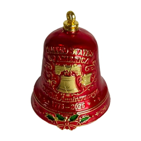 Usa 250th Anniversary Bell Ornament For Collectors Or Patriots (Red)