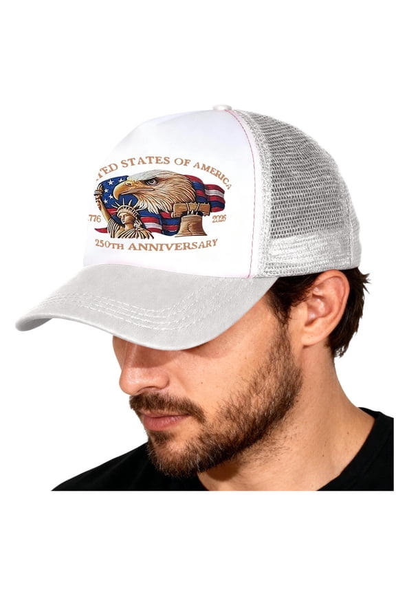Usa 250th Anniversary Hat,250 Anniversary Usa Hat,USA 250th Anniversary Commemorative Cap Patriotic Theme Baseball Cap Unisex Available,U.S.250 Years Commemorative Cap(White 24-22in)