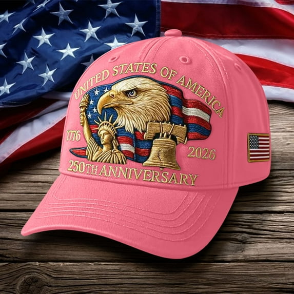 Usa 250th Anniversary Hat,Ball Cap,250th Anniversary Usa Hat,United States 250th Anniversary Hat Bald Printed Patriotic Baseball Cap For Men Women Multi,America 250 Tribute(Watermelon Red)