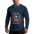 thumbnail image 1 of Usa 250th Anniversary Merchandise, 4th of July Shirts for Men Patriotic Long Sleeve Tops Eagle Print Shirt Button Up Henley Pullover, 1 of 7