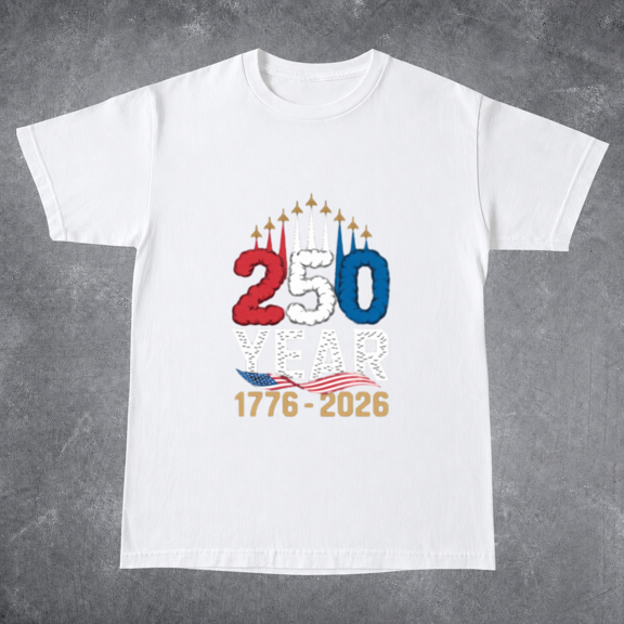 Usa 250th Anniversary Patriotic Airshow Vintage Flag Unisex T-ShirtPlus Size S–5XL Available