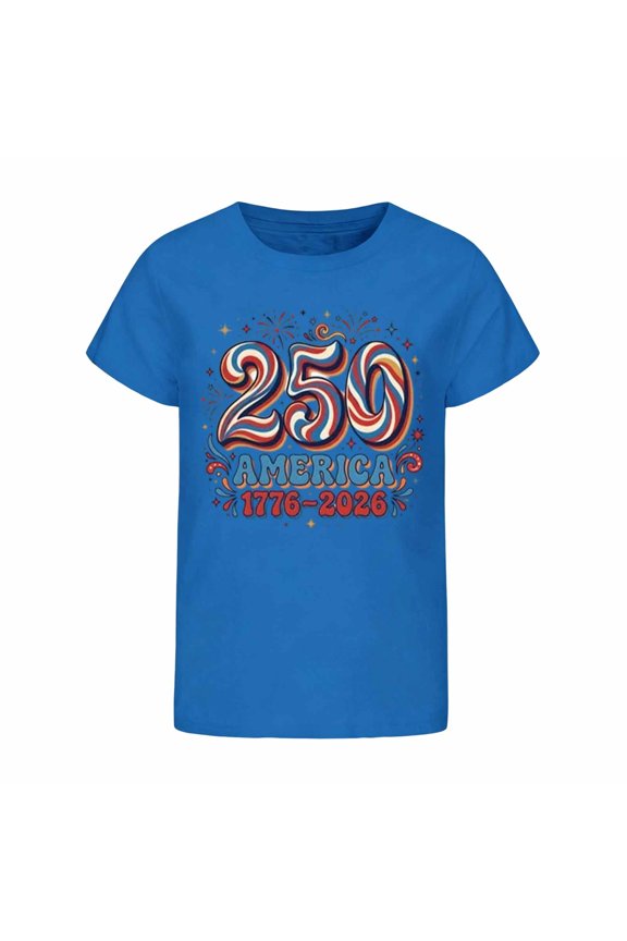 Usa 250th Anniversary Shirt And Independence Day Graphic Kids Top States Themed Tee For Boys Patriotic Holiday Apparel Casual Everyday Wear