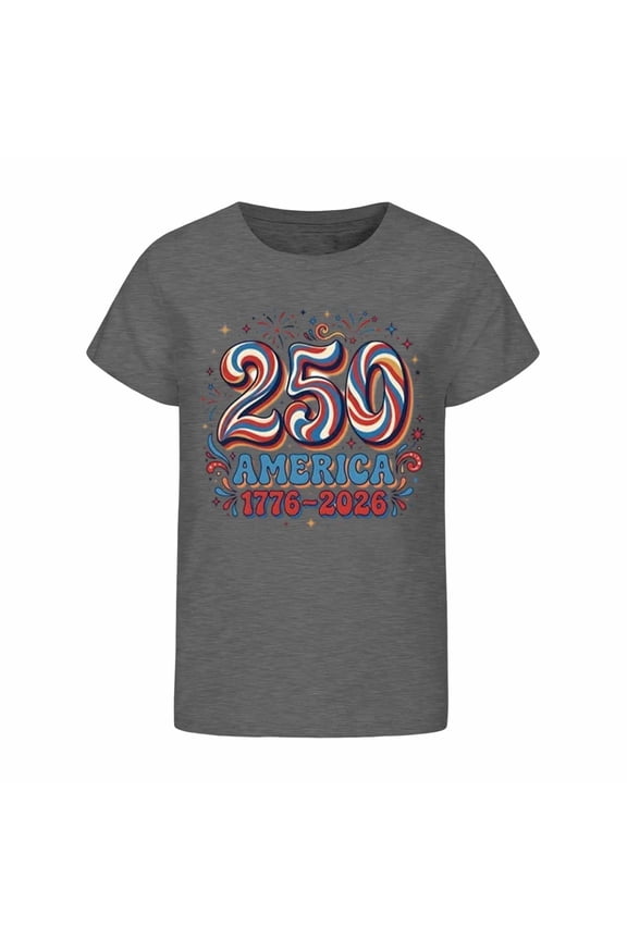 Usa 250th Anniversary Shirt And Independence Day Graphic Kids Top States Themed Tee For Boys Patriotic Holiday Apparel Casual Everyday Wear