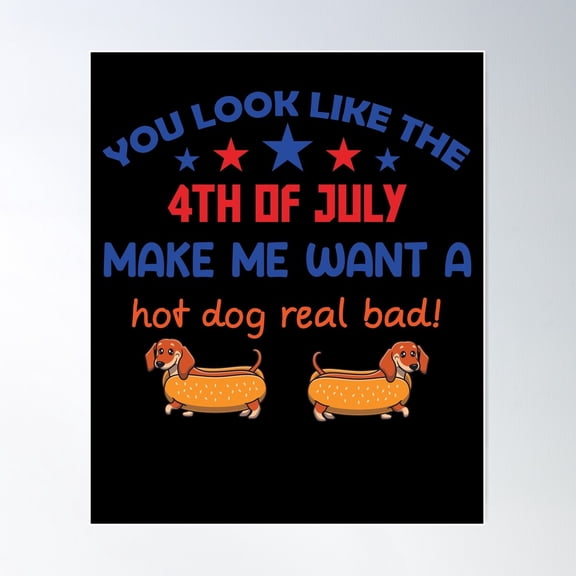 Usa 4Th Of July Hot Dog Celebration Decor Unframed Paper Print