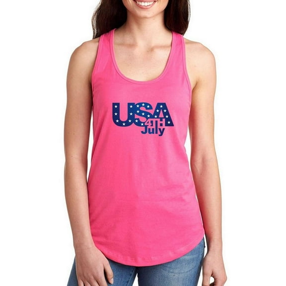 Usa 4Th Of July Racerback Tank Women -Image by Shutterstock, Female Large