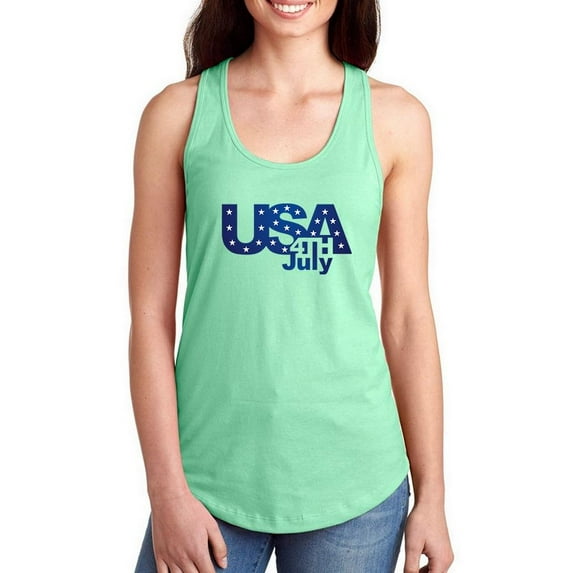 Usa 4Th Of July Racerback Tank Women -Image by Shutterstock, Female XX-Large