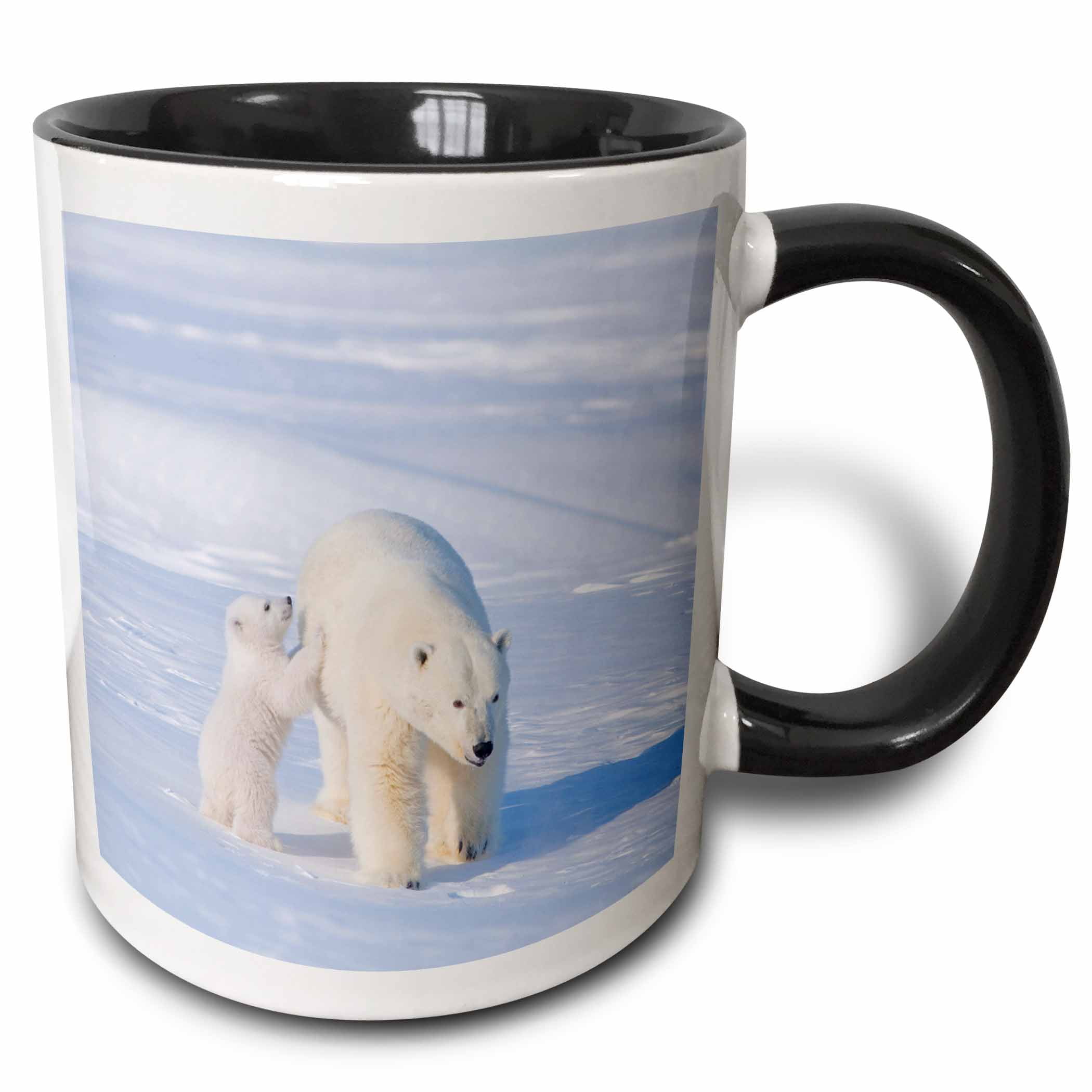 3drose, Usa, Alaska, Arctic Nwr. Polar Bear Sow with Her Cub Outside Their  Den, 11oz Two-tone Blue Mug - Walmart Business Supplies