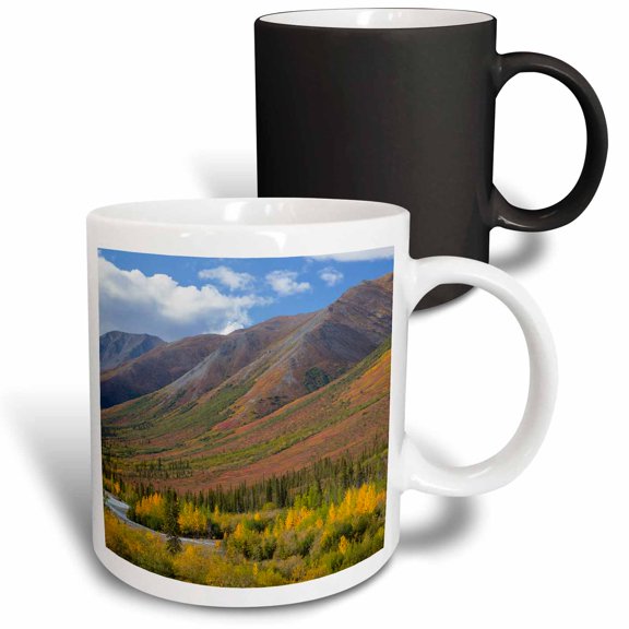 3drose, Usa, Alaska, Brooks Range. Autumn Mountain Landscape with Stream., 11oz Magic Transforming Mug
