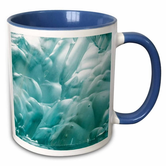 3drose, Usa, Alaska, Endicott Arm. Detail of Iceberg Patterns., 11oz Two-tone Blue Mug