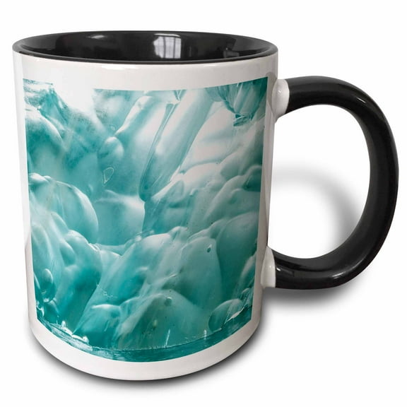 3drose, Usa, Alaska, Endicott Arm. Detail of Iceberg Patterns., 15oz Two-tone Black Mug
