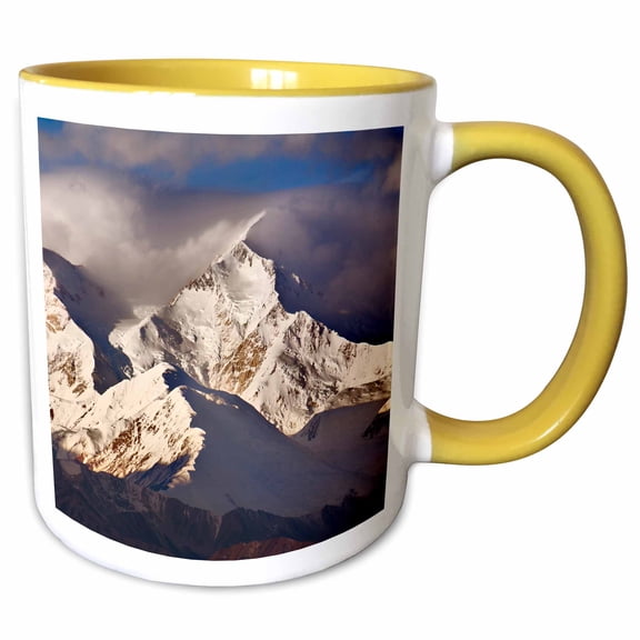 3drose, Usa, Alaska, Mountain Range, 11oz Two-tone Yellow Mug