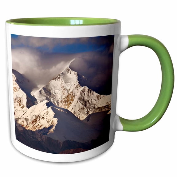 3drose, Usa, Alaska, Mountain Range, 15oz Two-tone Green Mug