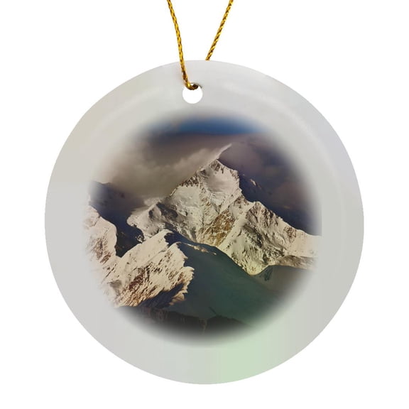 3drose, Usa, Alaska, Mountain Range, Circle Porcelain Ornament