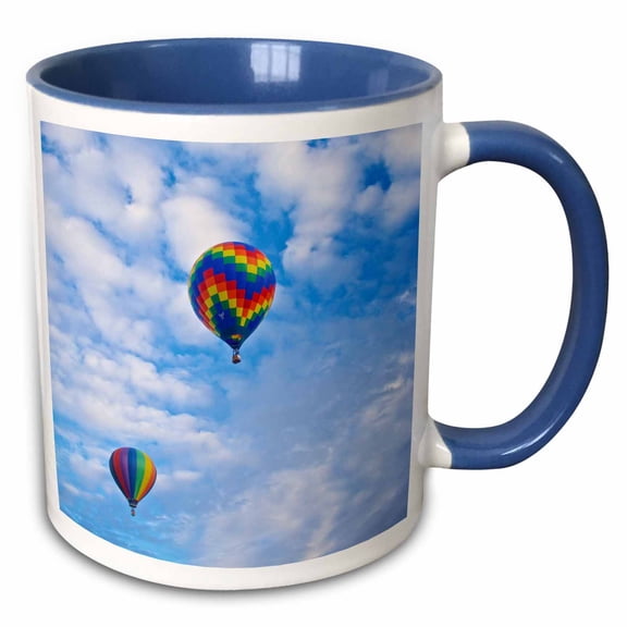 3drose, Usa, Albuquerque. International Balloon Fiesta, 11oz Two-tone Blue Mug