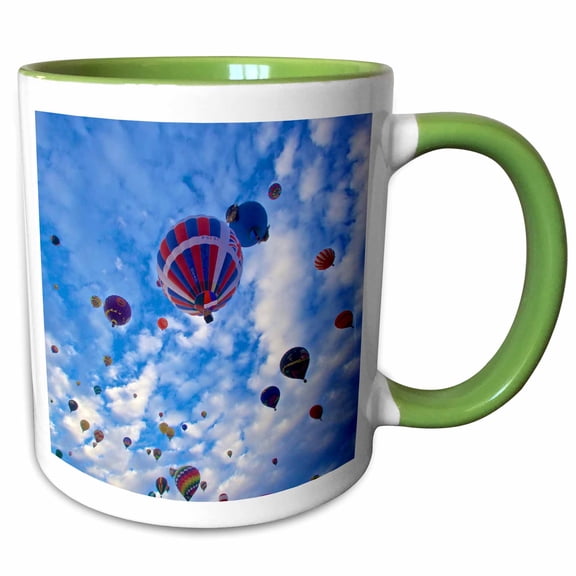 3drose, Usa, Albuquerque. International Balloon Fiesta., 11oz Two-tone Green Mug
