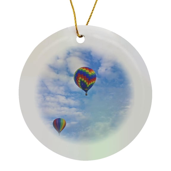3drose, Usa, Albuquerque. International Balloon Fiesta, Circle Porcelain Ornament