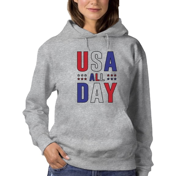 Usa All Day  Hoodie Women -GoatDeals Designs, Female x-Large