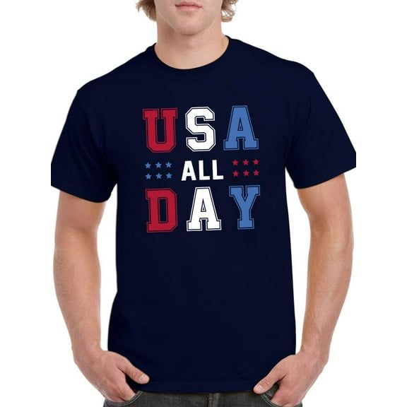 Usa All Day T-Shirt Men -Smartprints Designs, Male 5X-Large
