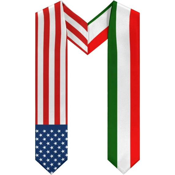 Usa American America And Italy Italians Flag Graduation Sash Class Of 2024 2025 Graduation Stole 72 Inch Length Double Sided V Shape Graduation Scarf Graduation Congratulation Gifts