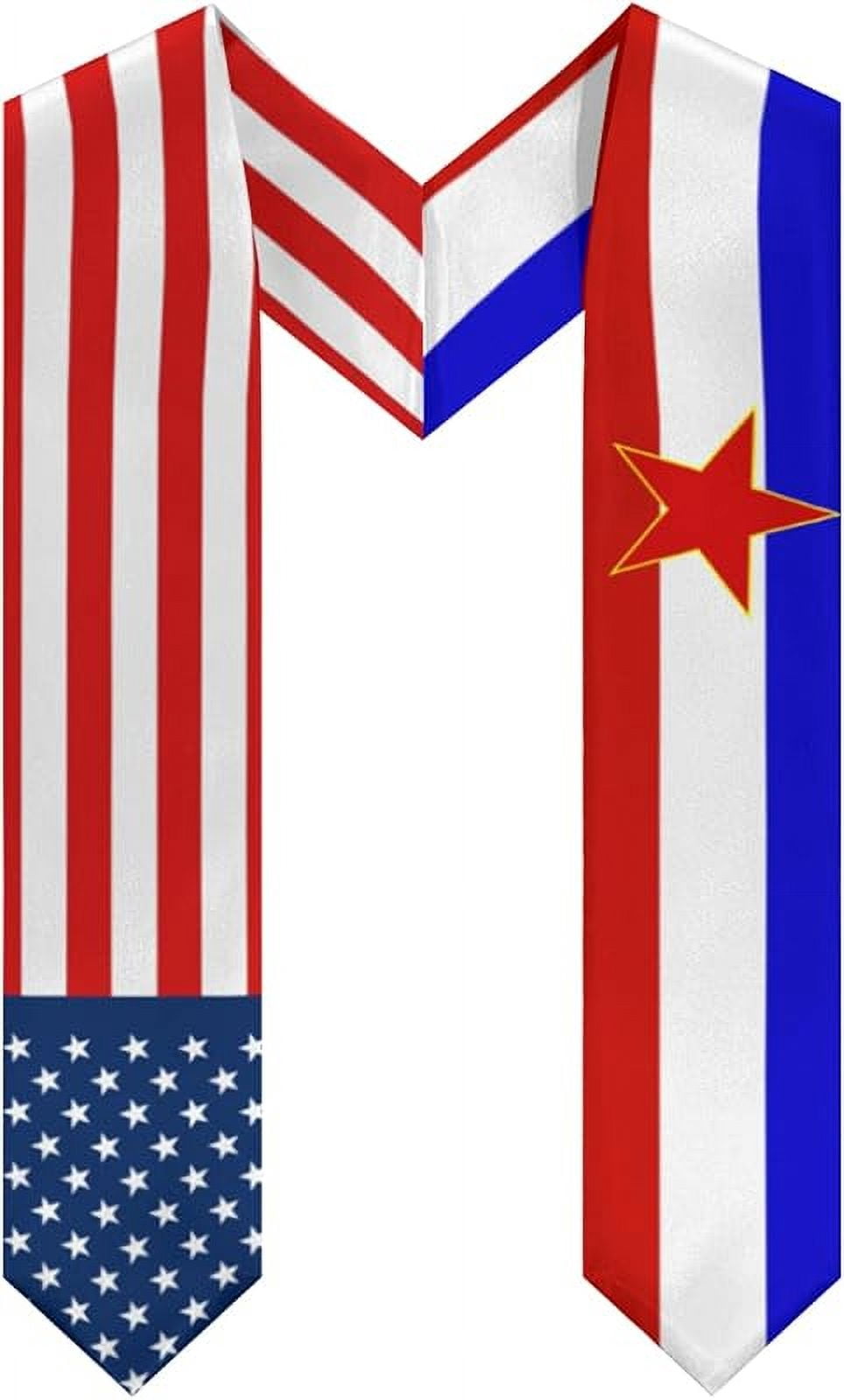 Venezuelan American Graduation Stole - Red White Blue Yellow Heritage Sash 71 Inches