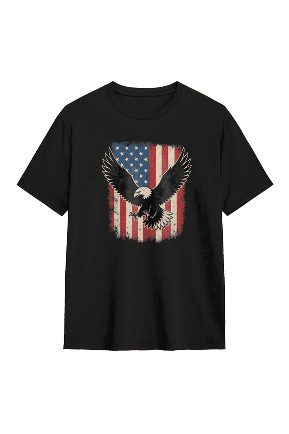 Usa American Eagle Vintage Graphic Tee for Men, Party Gift Cotton Short Sleeves T-Shirt