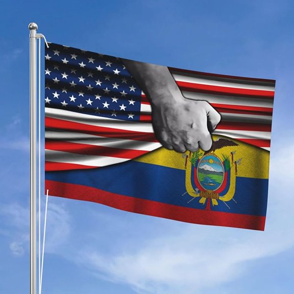 Usa American Flag And Ecuadorean Ecuador Flag Flag 4x6 Ft Double-Sided Printing Thickened Three-Ply Fabric Outdoor Flags Banner Decorations