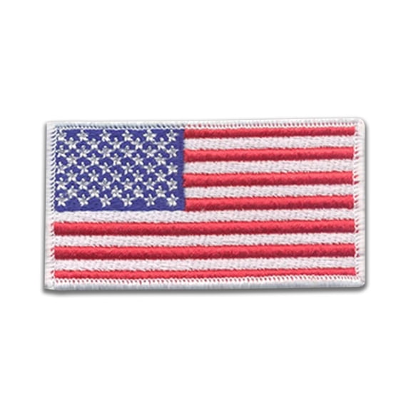 Usa American Flag Patch Red, White And Blue Embroidered Patch With White Merrow Border Iron On Sew On Patriotic Badge For Jackets, Vests, Hats, Backpacks And Tactical Gear