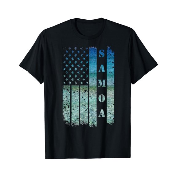 Usa American Flag Samoa Samoan Beach Sunset Surfer T-Shirt Unisex T-Shirt