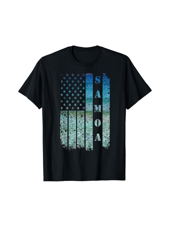 Usa American Flag Samoa Samoan Beach Sunset Surfer T-Shirt Unisex T-Shirt