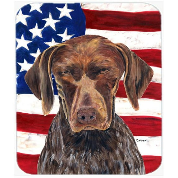 Usa American Flag With German Shorthaired Pointer Mouse Pad, Hot Pad Or Trivet