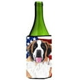 thumbnail image 1 of Usa American Flag With Saint Bernard Wine bottle sleeve Hugger - 24 oz., 1 of 1