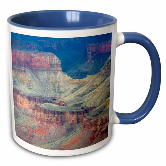 3drose, Usa, Arizona, Grand Canyon National Park. Canyon Landscape., 15oz Two-tone Blue Mug