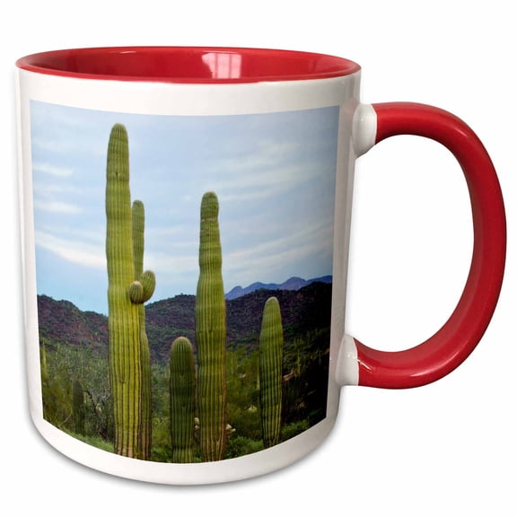3drose, Usa, Arizona, Organ Pipe Cactus National Monument. Saguaro Cactus, 11oz Two-tone Red Mug
