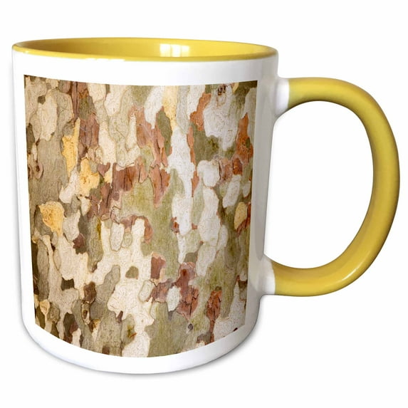 3drose, Usa, Arizona, Sycamore, Platanus Wrightii, 11oz Two-tone Yellow Mug