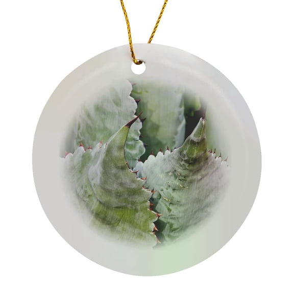 3drose, Usa, Arizona, Tucson, Arizona-sonora Desert Museum, Agave Plant., Circle Porcelain Ornament