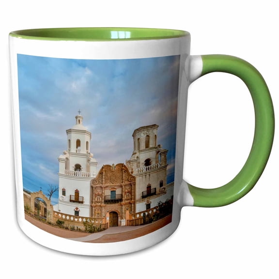 3drose, Usa, Arizona, Tucson. Mission San Xavier Del Bac, 11oz Two-tone Green Mug