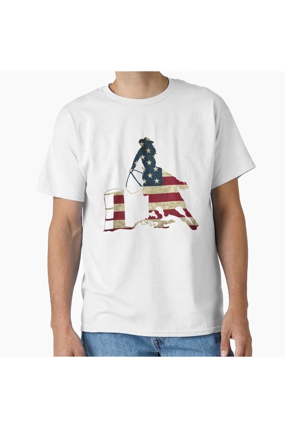 Usa Barrel Racing Rodeo Equestrian T-Shirt